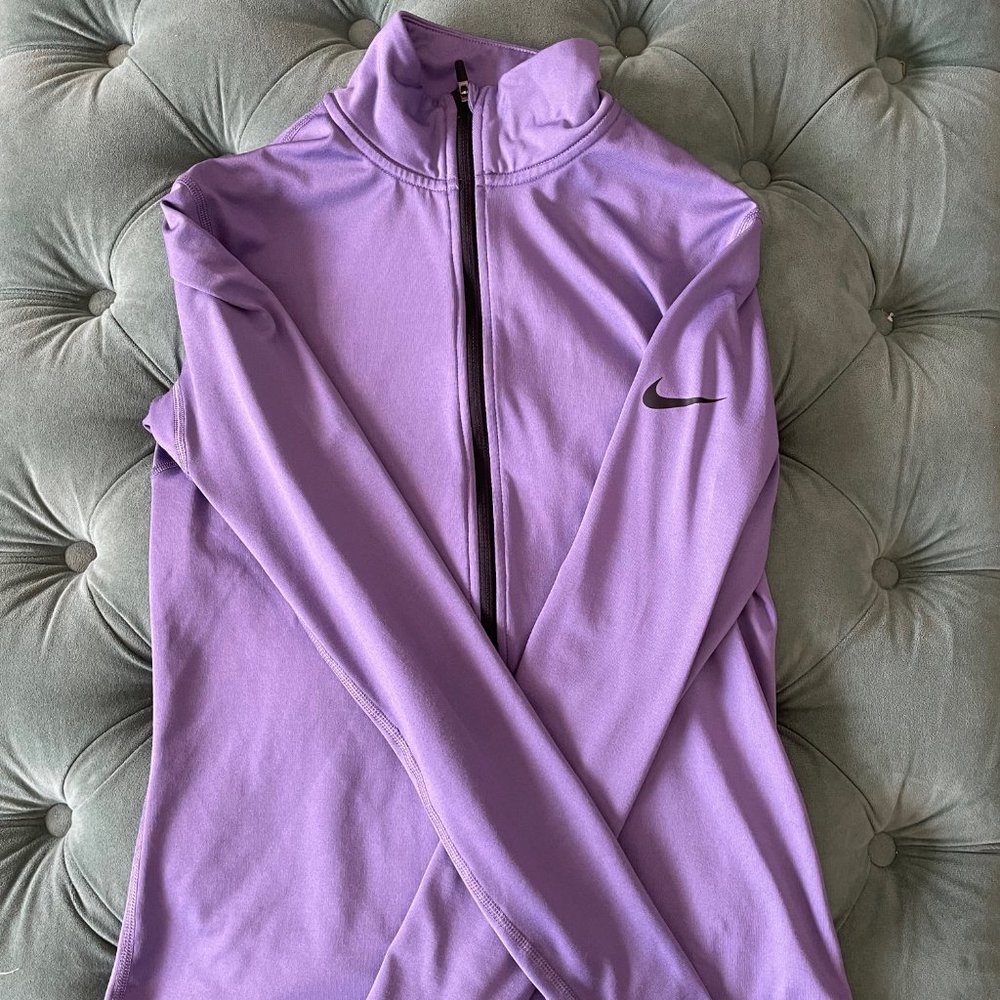 Nike Long Sleeve Purple Quarter Zip Medium M